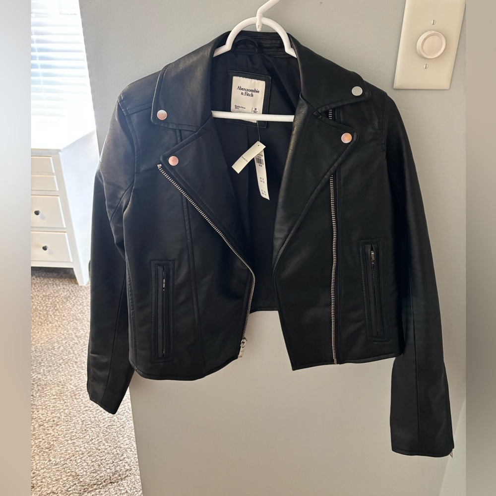 NWT Abercrombie Vegan Leather Moto Jacket